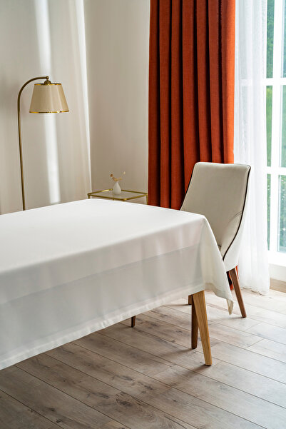 NEEA HOME Nevbahar Tablecloth Jumbo Carefree Board Cream Jacquard Tablecloth Wipeable Dirt Stain Resistant