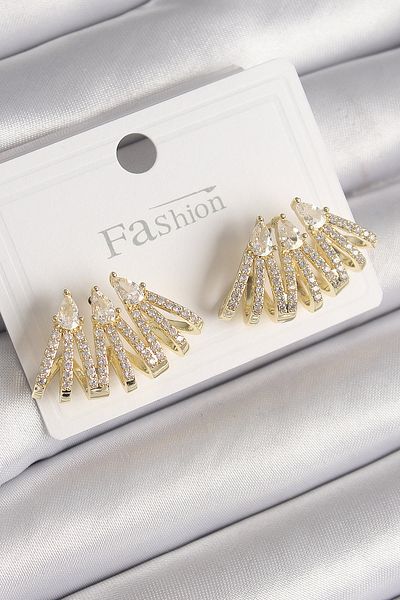 Skygo Brass Gold Color Zircon Stone Sea Shell Model Women's Earrings - Tj-Bkp9798