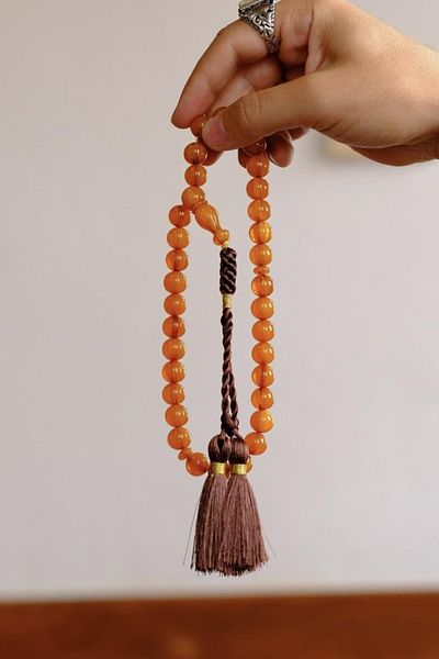 dergah tesbih Rope Tassel Moire Stick Squeeze Amber Knitted Tassel Rosary