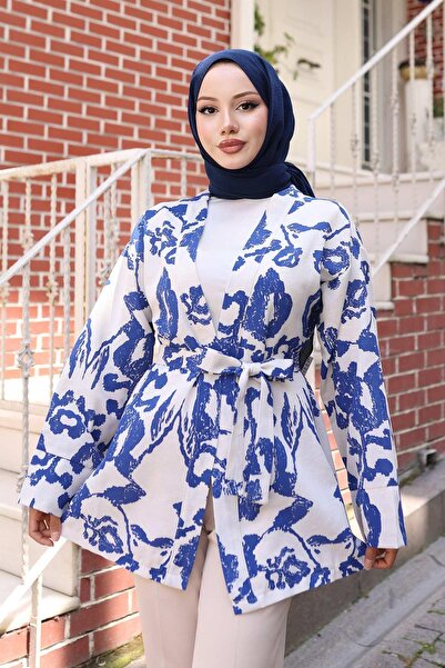 MİSSKAYLE Kimono cu model etnic Indigo