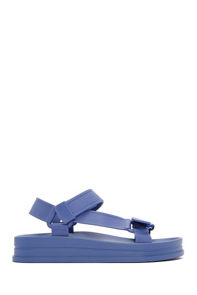 Derimod Women's Blue Strappy Thick Sole Jelly Sandals 25Sfe4752Pv