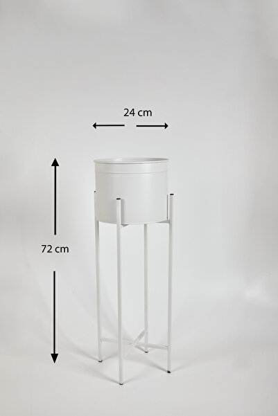Doğa Dizayn Tek Saksılı Çiçeklik D-3001 Beyaz