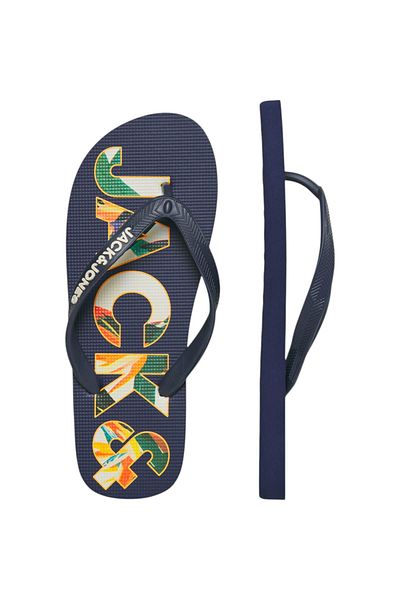 Jack & Jones Slippers JACK &JONES Logo Palm Print - 12230642-Medieval Blue
