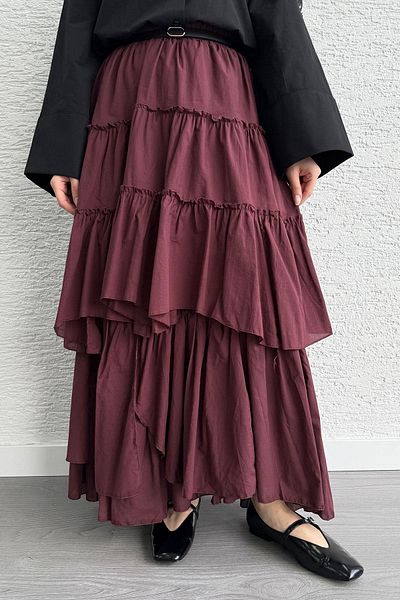 MELEK ARAZ Fusta boemă din voile stratificată - Bordeaux