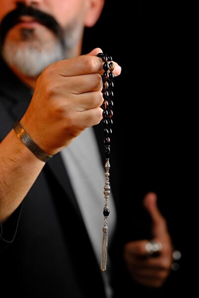 dergah tesbih Fakir Usta El işçiliği Nakkaş İmame Tamamı Gümüş Tasarım Micro Color Sıkma Kehribar