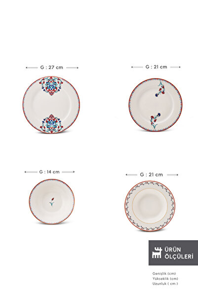 Karaca Elegance Bone Nakkaş 24 Parça 6 Kişilik Yemek Takımı