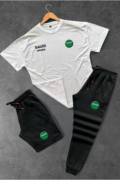 woonkey UNISEX OVERSIZE ΣΑΟΥΔΙΚΗ ΑΡΑΒΙΑ ΣΤΑΜΠΟ ΠΟΔΗΛΑΤΟ ΧΤΕΝΙΣΜΕΝΟ ΜΠΟΥΜΠΟΥΚΟ ΣΟΡΤΣ ΦΟΡΜΑΡΙΚΟ ΣΕΤ 3 ΤΕΜΑΧΙΩΝ