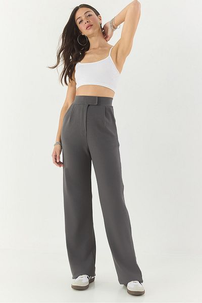 Bianco Lucci Women's Comfortable Palazzo Trousers with Velcro Waist 3826 60261150