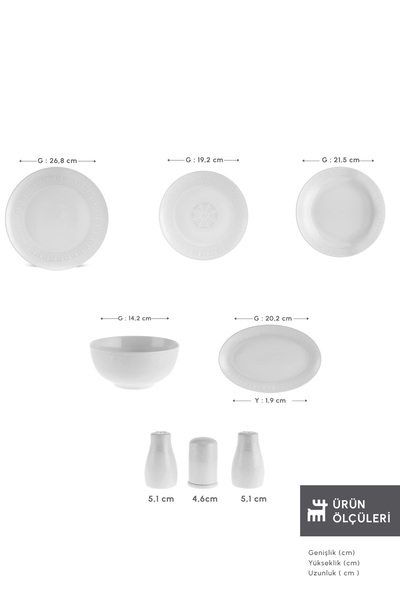 Karaca Forever Bone Artiste 53 Parça 12 Kişilik Yemek Takımı