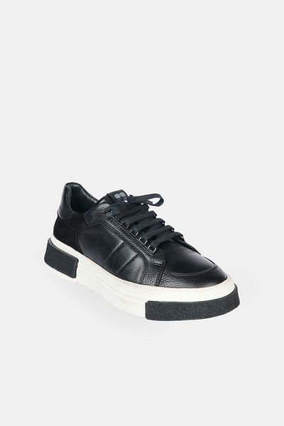 Avva Men's Black 100% Leather Laced Flexible Sole Casual Shoes A32y8008