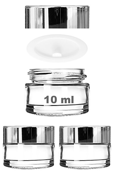Afracam 10 ml Cam Kavanoz Şeffaf 10 cc Mini Krem Kavanozu Aynalı Kapaklı Lip ...