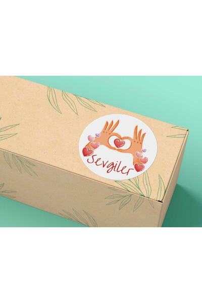 bisaccia Loves Sticker Red Heart Round Matte Sticker 4 Cm (100 PCS)
