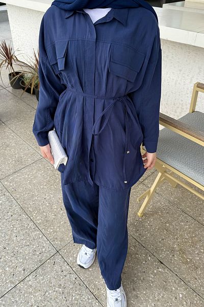 Melike Tatar Modal Pocket Shirt Suit 32-3513
