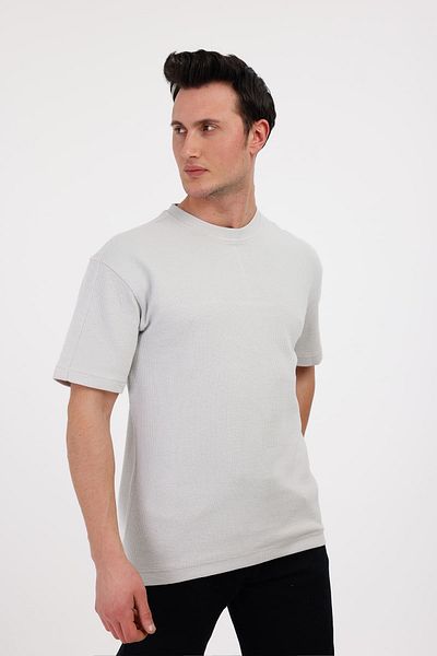 Decas Βαμβακερό μπλουζάκι VIGOR Crew Neck - Γκρι