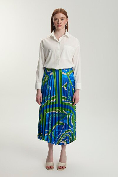 Zühre Смугаста синя спідниця ETK-0155