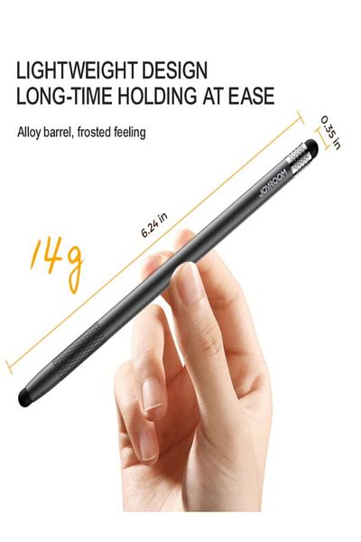 Joyroom Passive Capacitive Soft Touch Stylus pens for touch screens Pen For iPad & iPhones Black