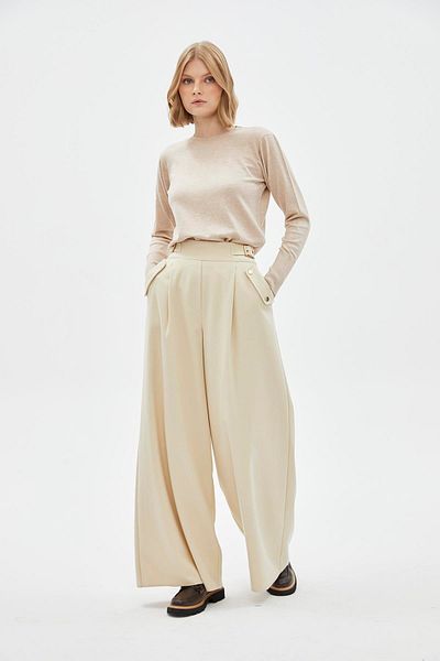 Zühre Relaxed Cut High Waist Stone Pants P-0212
