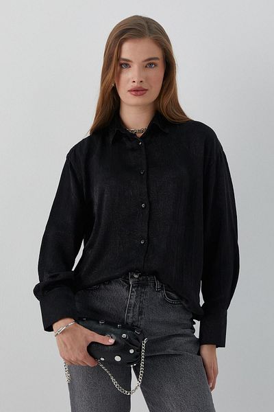 MARKALİSTE Cămașă Crinkle Neagră