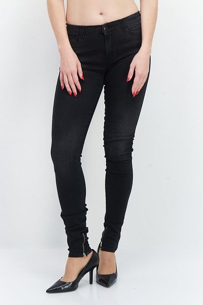 Replay Women Super Skinny Fit Stretchable Washed Denim Jeans, Black