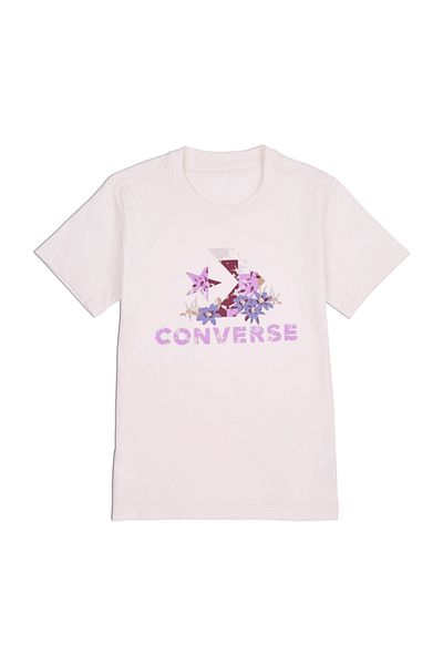 converse STAR CHEVRON ABSTRACT FLOWERS TEE Women's T-shirt White