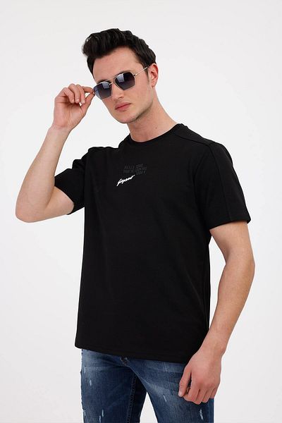 Decas GORGEOUS Crew Neck βαμβακερό μπλουζάκι - Μαύρο