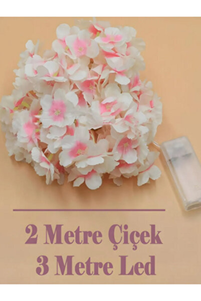 ledison 1 Adet Yapay Kiraz Çiçeği SAKURA ve 3 Metre Led Işık Seti - Yapay Çiçek Sarmaşık - Bahar Esintisi