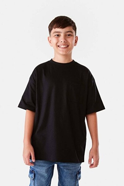 Motebarn Wear Dečačka Osnovni majica kratkih rukava T-shirt crna
