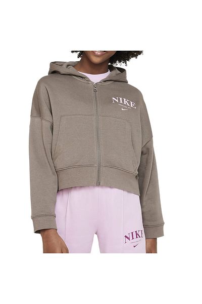 Nike G NSW TREND FLC FZ HOODIE for girls sweatshirt brown