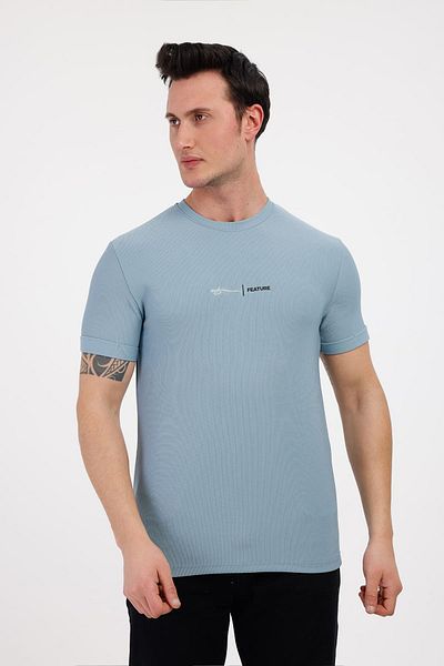 Decas Βαμβακερό μπλουζάκι FUTURE Crew Neck - Μπλε