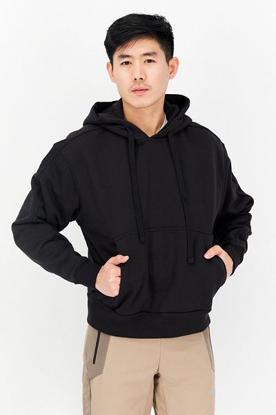 Adidas Originals Men Sportswear Fit Long Sleeve Outdoor Hooded Sweatshirt, Black