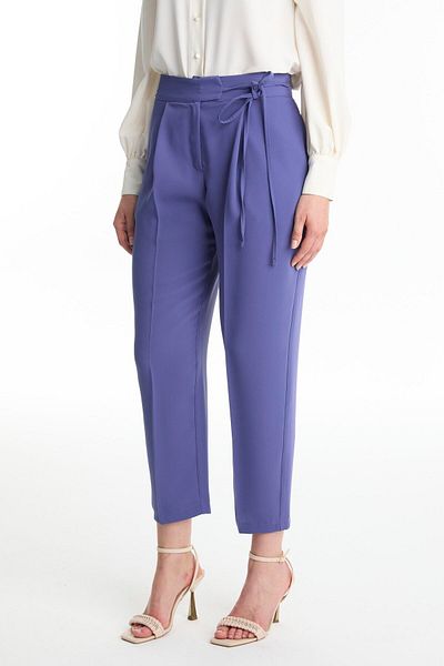 Zühre Violet Trousers with Belt Detail P-0229