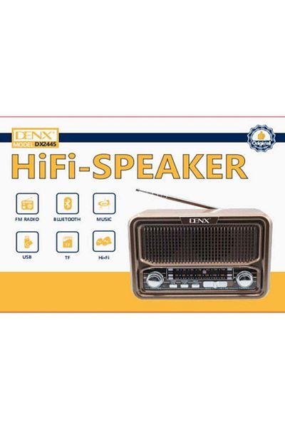 Denx راديو عالي الدقة، FM/AM/SW، مشغل USB/TF/BT، بطارية قابلة لإعادة الشحن