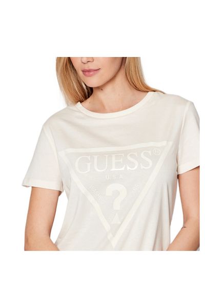 Guess Guess ADELE SS CN TEE women's t-shirt beige