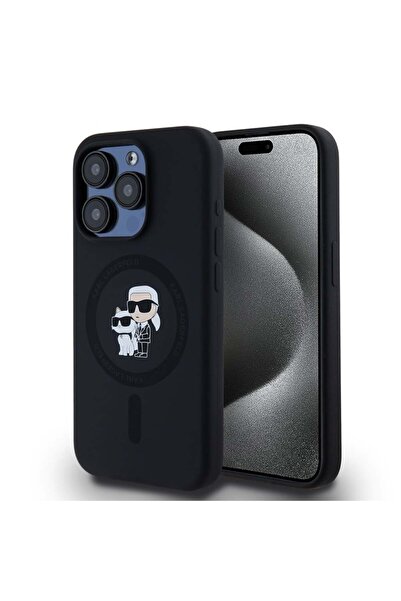 Karl Lagerfeld Θήκη για iPhone 15 Pro, Σιλικόνη MagSafe, Karl Lagerfeld - Μαύρη