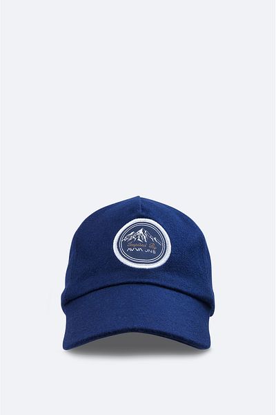 Avva Men's Navy Blue Woolen Front Embroidery Detailed Stamped Sports Hat A32y9212