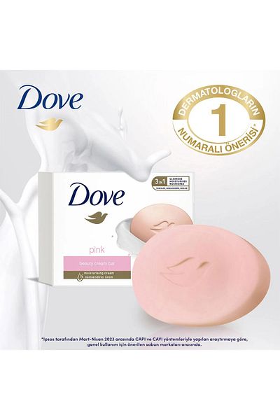 Dove Pink Beauty Soap - 90g x 4 pieces, Beauty Cream Solid Cream with Moisturizing Effect