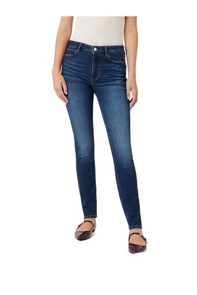 Guess Pantaloni de damă GUESS 1981 SKINNY albaștri