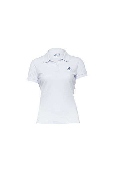 ANEMOSS Aquarium Pattern Women's Polo Neck T-shirt, White