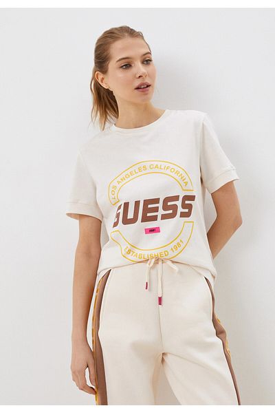 Guess Tricou Guess BRYANA pentru femei, alb