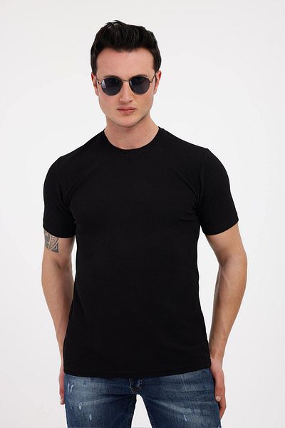 Decas Βαμβακερό μπλουζάκι VIGOR Crew Neck - Μαύρο