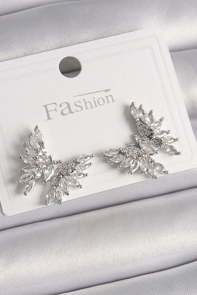 Skygo Brass Silver Color Zircon Stone Butterfly Model Women's Earrings - Tj-Bkp9908