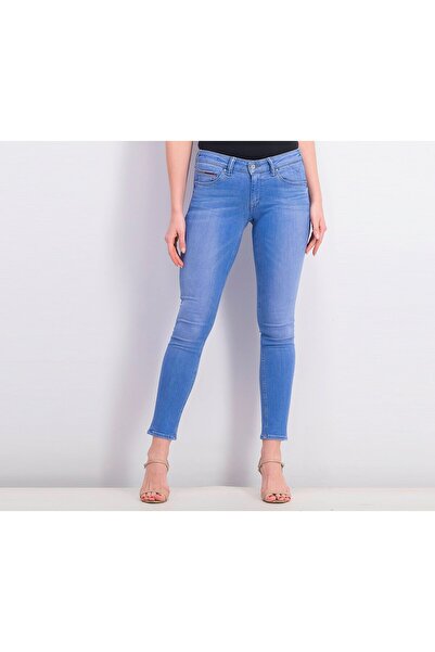Hilfiger Denim بنطلون جينز نسائي ضيق بخصر منخفض، أزرق
