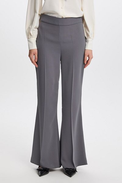 Zühre High Waist Wide Leg Anthracite Pants P-0204