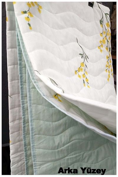 Ogi Home Cotton Multi-Purpose Patterned Single Pique, Bedspread (160X230) - Yellow Floral