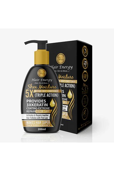 Hair Energy Shea Butter Conditioner | 3X Keratin Coating | Smoothes & Repairs Hair | 200ml