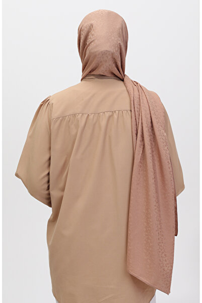 sefamerve Σάλι Madame Mary Floral Jacquard 19086-18 Καφές με γάλα