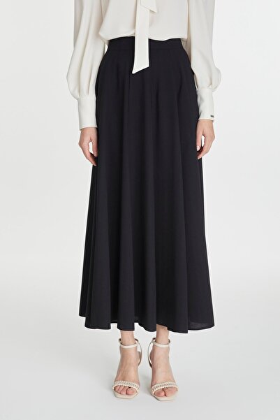 Zühre A-Line Black Skirt Etk-0144