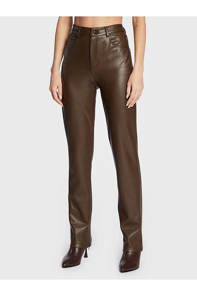 Guess GUESS CAROLINE PANTS women's brown trousers