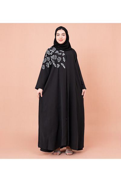 IKKXA Plain Abaya Shoulder Details