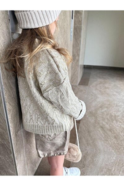 Melike Tatar Varaklı Çocuk Triko Kazak